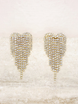 Gala Crystal Fringe 18k Gold Plated Earrings