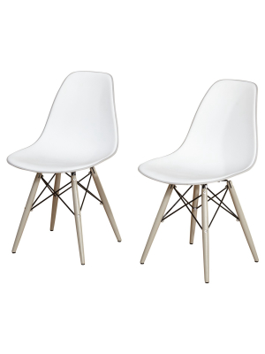 Elba Dining Chair (set Of 2) - White - Gray - Target Marketing Systems