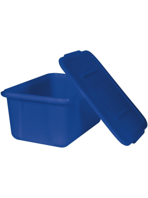 School Smart Storage Tote With Snaptite Lid, 7-1/2 X 11-3/4 X 15-1/2 Inches, Blue