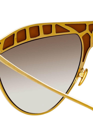 Huston Aviator Sunglasses In Yellow Gold