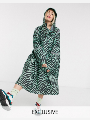 365 Dry Waterproof Rain Jacket In Mint Zebra