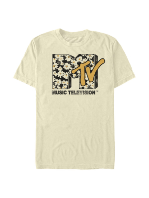 Men's Mtv Floral Print Logo T-shirt