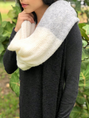 Color Block Alpaca Wrap Scarf