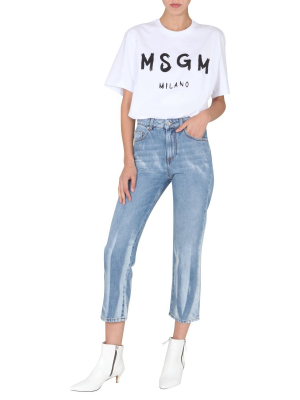 Msgm Distressed Slim Fit Jeans