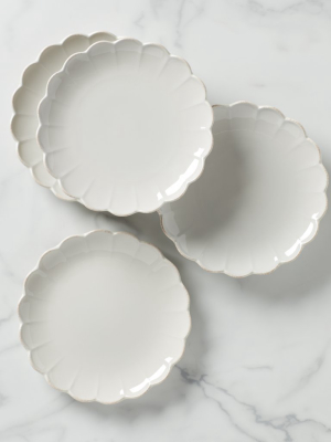 French Perle Scallop 4-piece Accent Plate Set