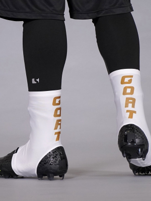 Goat Spell Out White Gold Spats / Cleat Covers