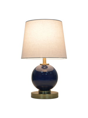 On/off Touch Glass Table Lamp With Led Bulb Navy - Pillowfort™