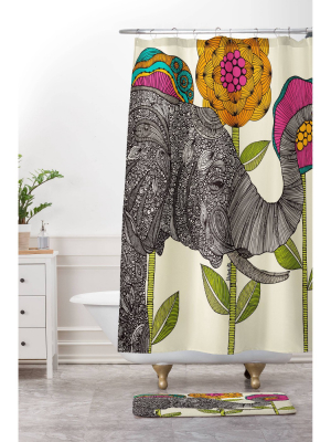 Aaron Elephant Shower Curtain Dark Heather - Deny Designs