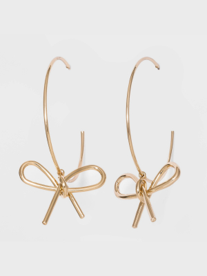 Sugarfix By Baublebar Slim Hoop Earrings With Bows - Gold