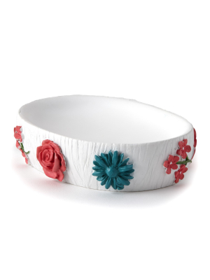 Lakeside Spring Truck Bathroom Countertop Soap Dish With Floral Accents
