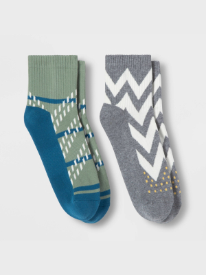 Pair Of Thieves Men's Cushion Ankle Socks 2pk - Gray/blue 8-12