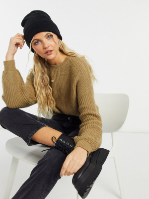 Pull&bear Pacific Chunky Knit Sweater In Brown