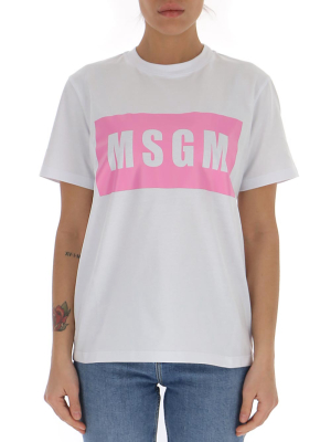 Msgm Front Logo Print T-shirt