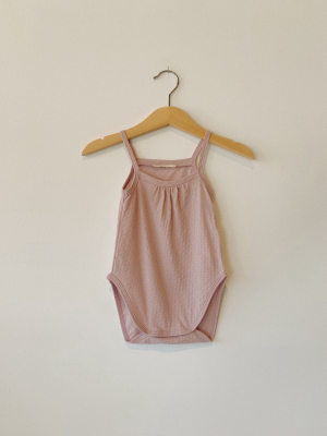 Pointelle Tank Onesie - Tane Organics