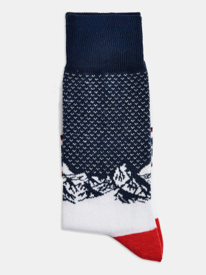 Christmas Mountain Scene Socks