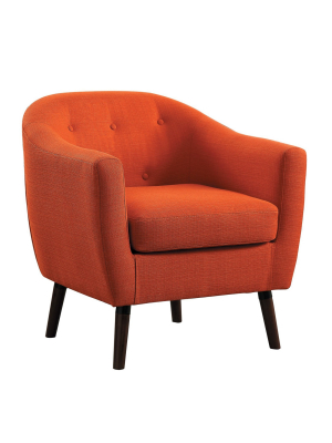 Homelegance 31 Inch Lucille Collection Classic Polyester Fabric Single Living Room Barrel Accent Chair, Orange