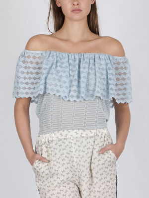 Mariella Lace Top Ice Blue