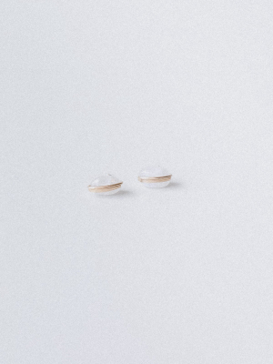 Moonstone Wrapped Stud Earrings