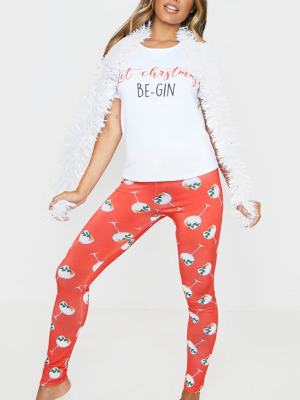 Red Let Christmas Be-gin Pj Set