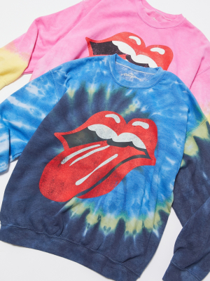 The Rolling Stones Tie-dye Crew Neck Sweatshirt