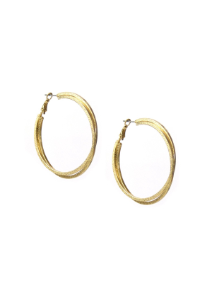 Large Shimmer Twist Double Hoop