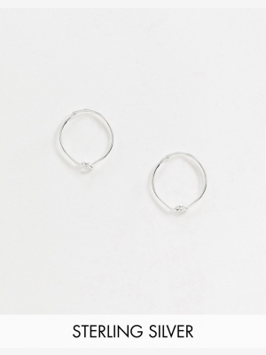 Kingsley Ryan Exclusive Hoop Earrings With Twist Knot Detail In Sterling Silver