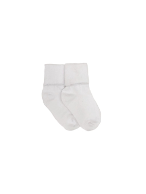 Jefferies Turn Cuff Socks - White