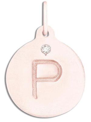 "p" Alphabet Charm With Diamond