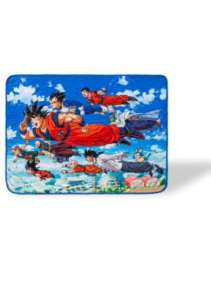 Just Funky Dragon Ball Super Flying Heroes Large Fleece Throw Blanket | 60 X 45 Inches