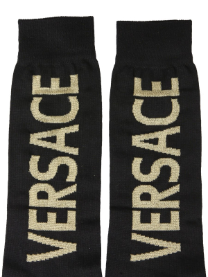 Versace Logo Intarsia Crew Socks