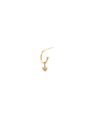 14k Dangle Itty Bitty Mary Jane Charm Huggie Hoop