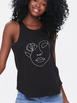 Line Art Graphic Tank Top