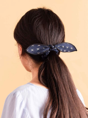 Indigo Crosses Scrunchie And Bandana Set