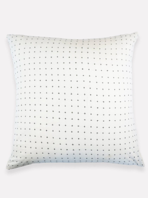Cross Stitch Euro Throw Pillow - Bone