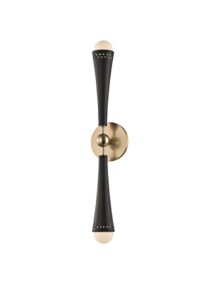 Tupelo 2 Light Wall Sconce Aged Brass