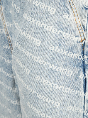 Alexander Wang Logo Printed Denim Jogger Pants