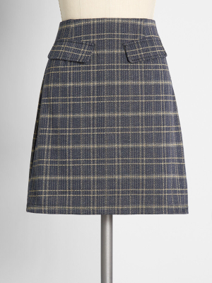 Sweet Silver Linings Plaid Mini Skirt