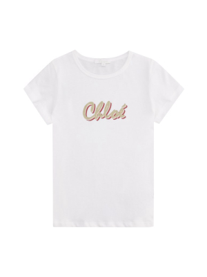 Chloé Kids Logo Print Crewneck T-shirt