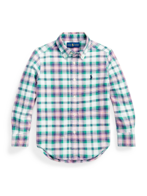 Plaid Cotton Oxford Shirt