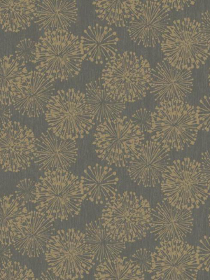 Sample Grandeur Wallpaper In Gold From The Botanical Dreams Collection By Candice Olson For York Wallcoverings