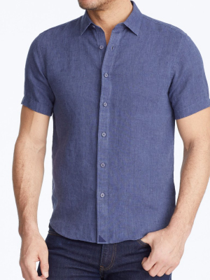 Wrinkle-resistant Linen Short-sleeve Araujo Shirt - Final Sale