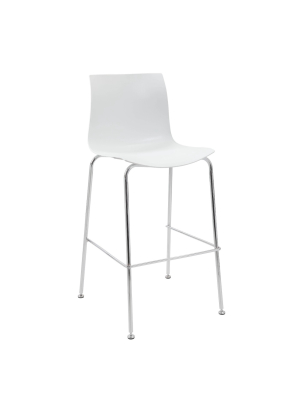 Stool With Chrome Frame White - Boss Office Products