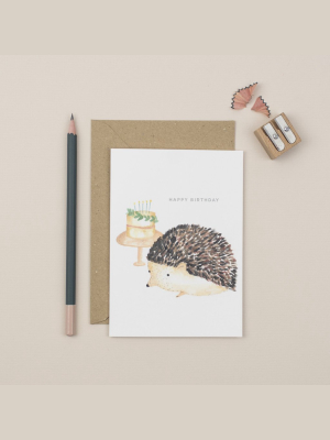 Hedgehog Happy Birthday Card