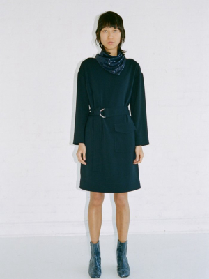 Belted Pocket Dress - Midnight