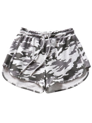 'bethany' Grey Camouflage Drawstring Shorts
