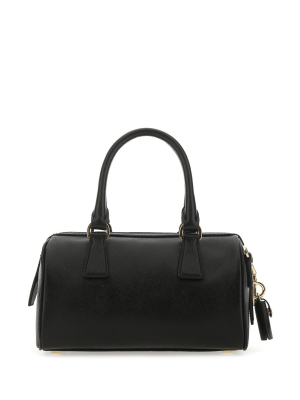 Prada Logo Plaque Saffiano Top Handle Bag