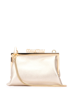 Miu Miu Logo Clasp Strapped Wallet