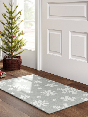 20"x34" Snowflakes Accent Rug Gray - Wondershop™