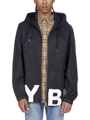 Burberry Logo Print Hooded Jacket