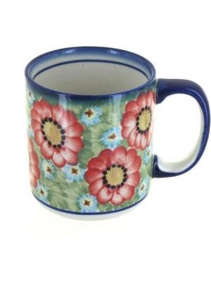 Blue Rose Polish Pottery Tropical Rainforest Coffee Mug